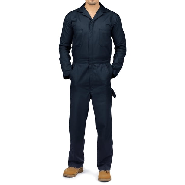 Overol de trabajo de manga larga en sarga NY Threads, azul marino, talla M