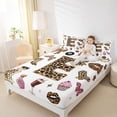thumbnail image 4 of Feelyou Kids Initial E Twin Sheet Sets, Fashion Leopard Print Bedding, 3 Pieces, 4 of 7