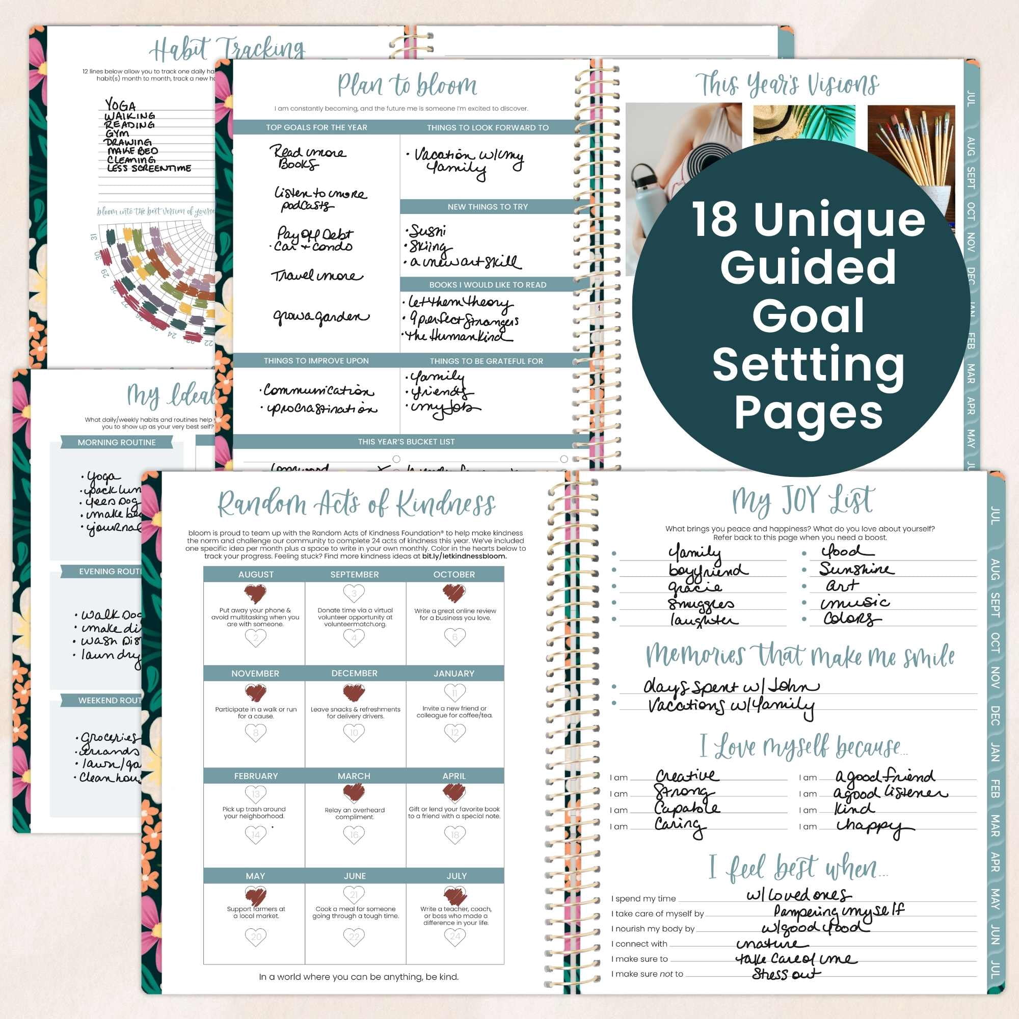 bloom daily planners 2026-2027 Academic Planner, 13 Month Monthly & Weekly, 8.5" x 11" Soft Cover, Stickers Included, Blooming Wildly