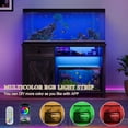thumbnail image 2 of DreamCurship 55-75 Gallon Aquarium Stand with Storage Cabinet & Power Outlets LED Light, Fish Tank Stand with Drawer & Barn Door, Suitable for Fish Tank Stand, Turtle Tank, Reptile Terrarium, Oak, 2 of 7