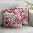 thumbnail image 3 of Fenyluxe  Hello Love Pink Tulips Bicycle Throw Pillow Covers, Flowers Spring Mother's Day Cushion Case for Sofa Couch 24x24in, 3 of 5