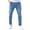 Blue, variant on Men's Blue Slim Fit Jeans Stretch Destroyed Ripped Skinny Jeans Side Striped Denim Pants,Blue M