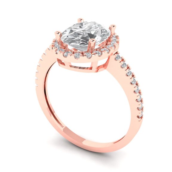 1.76ct Round Cut Pink Tourmaline 18k Pink Rose Gold Engraving Statement Bridal Wedding Halo Designer Ring Size 9.75