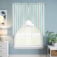 thumbnail image 6 of Swag Valance Curtains for Windows, Aqua Stripe Light Filtering Kitchen Curtains with Rod Pocket, Geometric Grey White Vertical Striped Window Treatment Valances for Living Room, 36x45 - 2 PCS, 6 of 9