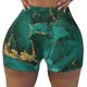 thumbnail image 2 of Balery Green Gold Glitter Pantalones cortos de entrenamiento estampados para mujer, sin costuras, ajustados, para gimnasio, yoga, correr, deportes, ejercicio activo, fitness.-Large, 2 of 8