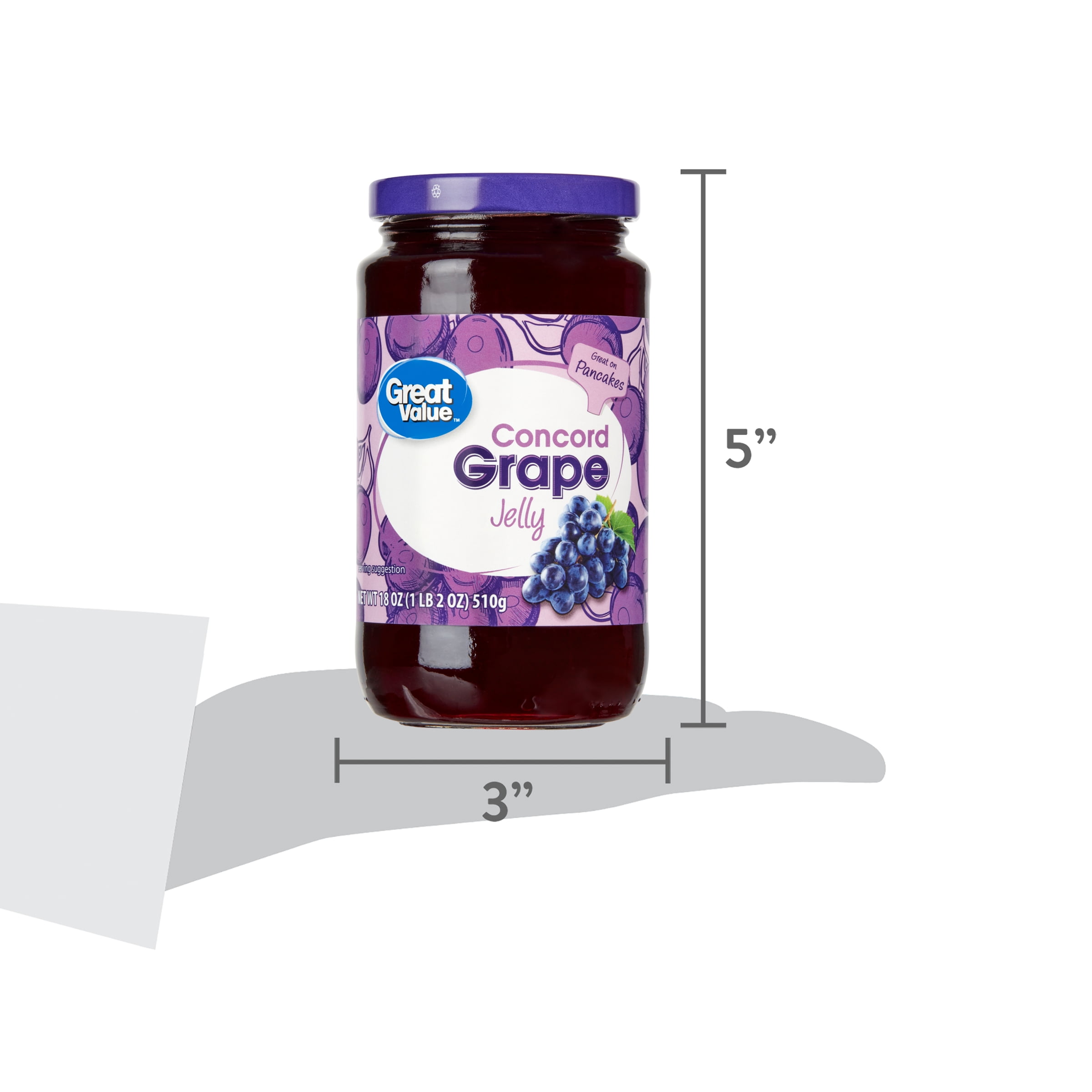 (12 pack) Great Value Concord Grape Jelly, 18 oz