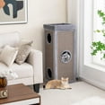 thumbnail image 2 of PETSITE 4-Story Cat Tree Condo Barrel Tower, 39 Inches Top High Edge Cat Condo Bed with Removable Cushion, Natural Sisal-Covered Scratching Board Indoor Cat Furniture, Grey, 2 of 7