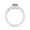 thumbnail image 2 of ANGARA Natural Split Shank 1.45 ct Tanzanite Halo Ring with Cluster Diamonds in 14K White Gold for Women (Size-7mm) | December Birthstone, Anniversary, Jewelry Gift for Women | Natural Tanzanite Ring, 2 of 8