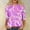 Hot Pink, variant on YOTAMI Summer Tops for Women Plus Size 3/4 Length Sleeve Shirts Crew Neck Floral Print Graphic Tees Blouses Green
