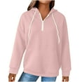 thumbnail image 2 of Dyfzdhu Half Zip Sweatshirts Women Solid Quarter Zip Up Hoodies Pullover Fall Winter Oversized Tops, 2 of 6