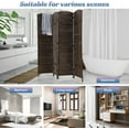 thumbnail image 5 of XF XINFENG Wood Room Dividers 4 Panel Folding Privacy Screen 6FT Tall Portable Wall Divider Partition Screen for Home Office, Brown, 5 of 7