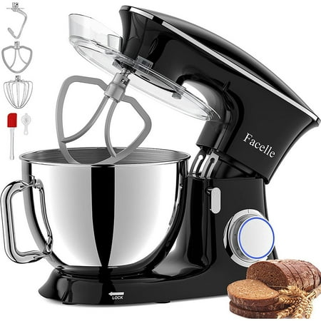 

Stand mixer 8.5-quart electric mixer 660W 6-speed electric kitchen mixer with tilt head whisk dough hook and wire whisk silver
