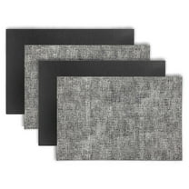 Ala Carte by Dainty Home Amalfi Linen Textured Faux Leather Placemats – Set of 4, Reversible, Non-Slip, Washable, Heat & Tear Resistant – 12x18 in Dining Table Mats