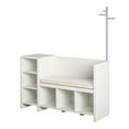 Ameriwood Home Charli Storage Bench and Coat Rack, White