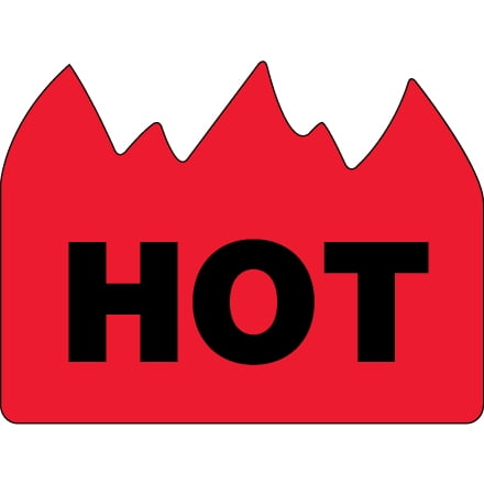 Black Label Flat Flame DL1399 Red / Black 1 1/2 Inch x 2 Inch Hot (Bill of Lading) Flame Labels Made In USA ROLL OF 500 ()
