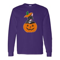Inktastic Pumpkin Puppies Halloween Frenchie Long Sleeve T-Shirt