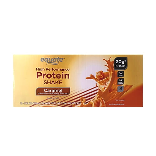 Equate High Performance Protein Shake Caramel 30g Protein 11 Fl Oz 12 Ct Walmart Com Walmart Com