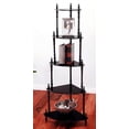 thumbnail image 3 of Soporte de esquina ORE International de madera de cerezo de 4 niveles, 3 of 4
