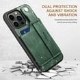 thumbnail image 3 of Feishell for iPhone 13 Pro Wallet Case with Card Credit Slot, Hand Wrist Strap Loop Holder Kickstand, Ring Holder PU Leather Camera Protection Shockproof Solid Color Cover, Green, 3 of 9