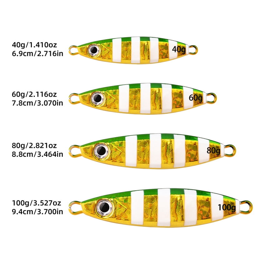 8pcs/lot Metal Jig Fishing Lure 40g 60g 80g100g Night Light Jigging Spinning Pike Swimbait New 2024 Sea Saltwater Fishing Tackle
