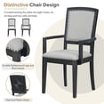 thumbnail image 5 of Harper & Bright Designs 9 Pieces Extendable Dining Table Set for 6, Rectangular Kitchen Dining Table with Removable Leaf and 6 Upholstered Armless Dining Chairs and 2 Padded Arm Chairs, Black+ Gray, 5 of 18