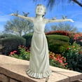 thumbnail image 3 of Design Toscano Se Prélassant dans la Gloire de Dieu Petite Fille Statue de Jardin Extérieure, Grande, 75 cm, Polyrésine, Pierre Bicolore, 3 of 8