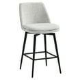 thumbnail image 5 of CHITA 27 inch Counter Height Swivel Bar Stools Low Back Set of 3, Metal Base, Faux Leather in Cloud, 5 of 10