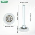 thumbnail image 3 of Uxcell 2-Pack Nylon Garage Door Rollers, 1.8" Garage Door Wheels 4.72" Stem, 6200zz for Garage Doors/Flap Doors, White, 3 of 6