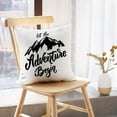 thumbnail image 5 of LALILO Throw Pillow Covers Adventure Lettering White Adventure Cushion Cover 18" x 18", 2 Pack, 5 of 6