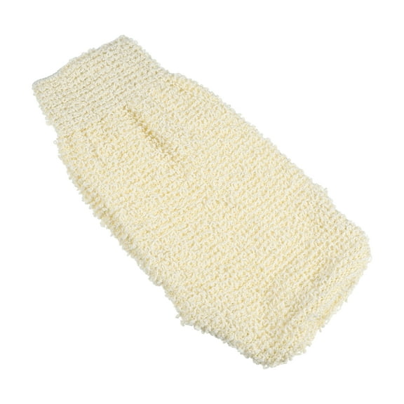 Unique Bargains 1 Pc Jute Shower Gloves Exfoliating Glove for Bathroom 9.25"x4.72" Beige