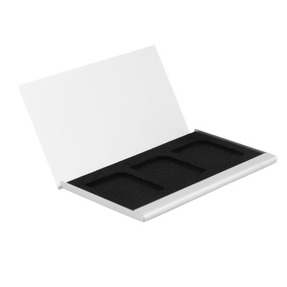 Aluminum Alloy Memory Card Case Card Box Holders For 3PCS SD Cards,1x Metal SD Card Case Metal Box Holder,Black & Silver