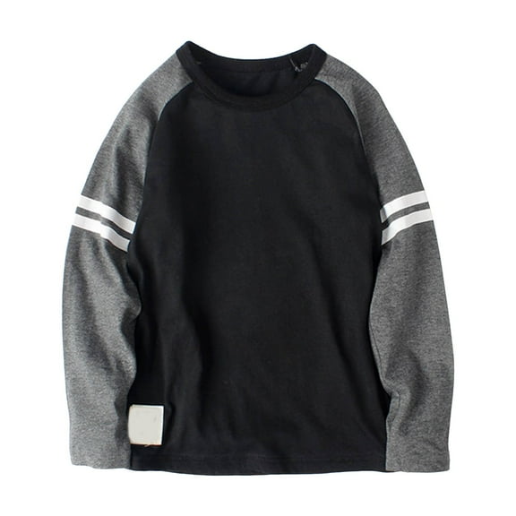 ZTKWD Boys Raglan T Shirts Long Sleeve Kids Color Block Crewneck Casual Tops Tees 4-14 Years Holidays Spring