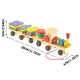 thumbnail image 3 of Vikszoy Car Toys for Kids Beech Wooden Train Children's Educational Early Education Building Blocks Color Matching Assembly Three-section Shape Drag Car Toy Educational, 3 of 4