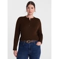 thumbnail image 2 of Scenario Women's Henley Shirt with Long Sleeves, Sizes XS-XXXL, 2 of 6