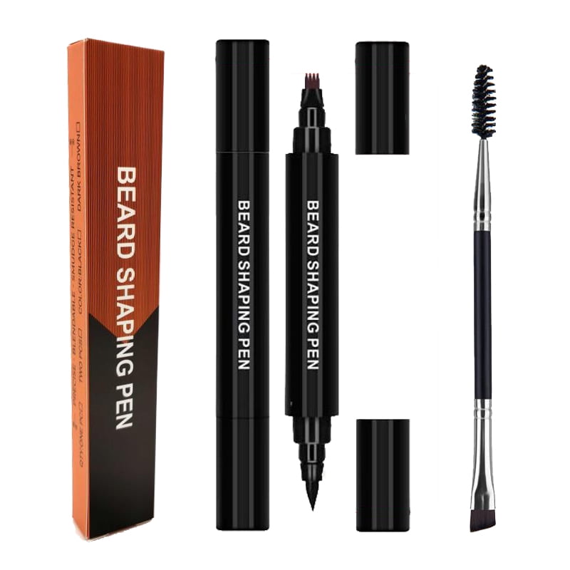 Beard Male Mustache Repair Shaped Patchy Beards Filler Grower Pencil Fast Men ABS Specifically Designed Two-Headed Brush