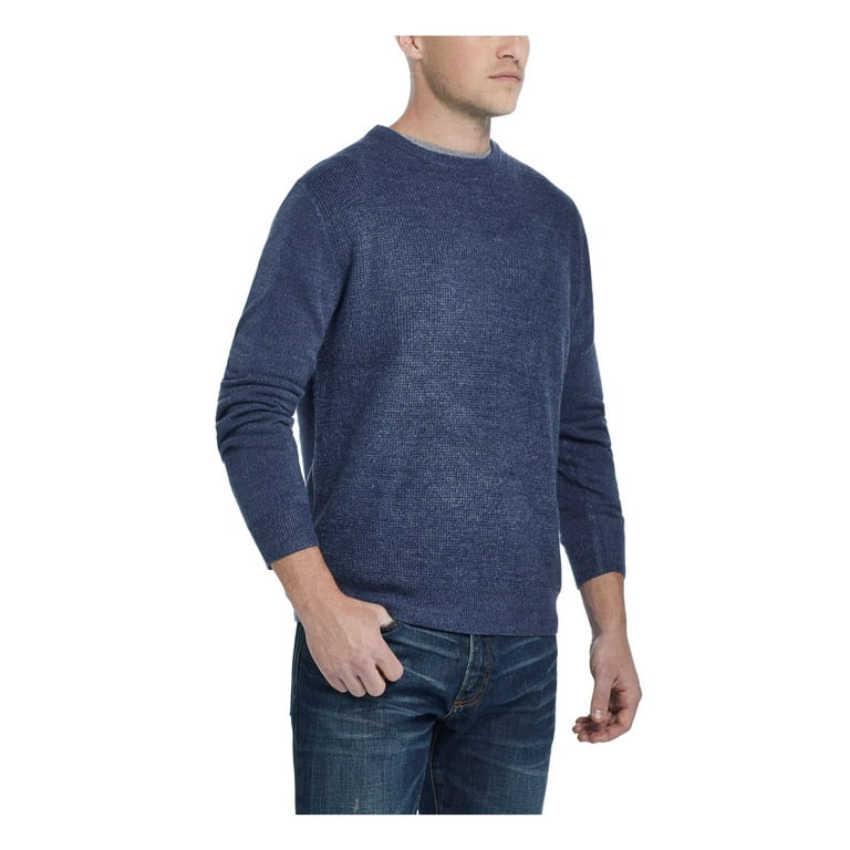 WEATHERPROOF VINTAGE Mens Blue Heather Long Sleeve Crew Neck