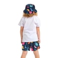 thumbnail image 6 of WOLLED Kids Toddler Pull on Swim Trunk Swimsuit for Boys Girls Summer Hawaiian Beach Shorts Elastic Waist Shorts+matching Hat Set 2-13T, 6 of 10