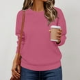 thumbnail image 2 of Resicozy Oversized Sweatshirt for Women Crewneck Cute Sweatshirts Loose Fit Fall Hoodies Drop Shoulder Casual Pullover Hot Pink L, 2 of 4