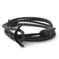 thumbnail image 4 of Pulseras de cuero negro con ancla para hombre, pulseras de cadena de cuerda para acampar, varios colores, código de modelo 5: 11942 5, 4 of 5