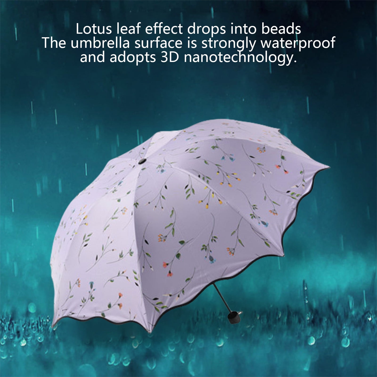 Yhmxh Foldable Umbrellas, 2 in 1 Sun Blocking and Rain Umbrellas, Windproof Umbrella Compact Folding Travel Umbrella, Light Portable Car Umbrella for Rain (Purple)