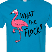 Inktastic What the Flock? Funny Flamingo T-Shirt