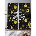 thumbnail image 3 of Sheer Curtains 96 Inches Long, Yellow Cake Birthday Gifts Balloon Black Light Filtering Window Curtains for Living Room, Happy Birthday Rod Pocket Voile Sheer Curtain Drapes, 52"W x 96"L, 2 Panels, 3 of 9