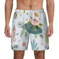 thumbnail image 3 of Uemuo Turtle and Sea Life Pattern Mens Swim Trunks Quick Dry Board Shorts with Mesh Lining, Stretch Beach Shorts Quick Dry No-Chafing Board Shorts-Medium, 3 of 9