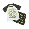 thumbnail image 2 of Little Boy Sets 3-4 Years Boys' Cartoon Dinosaur Print T-Shirt & Shorts Trendy and Playful Two-Piece Summer Pajamas Set(White), 2 of 4