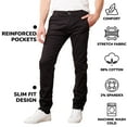 thumbnail image 4 of CHOK Mens Slim Fit Cotton Stretch Chino Pants 2 Packs, 4 of 5