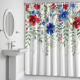 thumbnail image 5 of Patriotic Independence Day Shower Curtain for Bathroom Decor, Red Blue Flowers Waterproof Fabric Shower Curtain, 60"x72" Set with 12 Hooks, 5 of 9