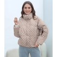 thumbnail image 6 of Womens Zip Front Plaid Sweatshirts Print Hoodie Fall Jackets Long Sleeve Casual Drawstring Clothes Khaki L, 6 of 9