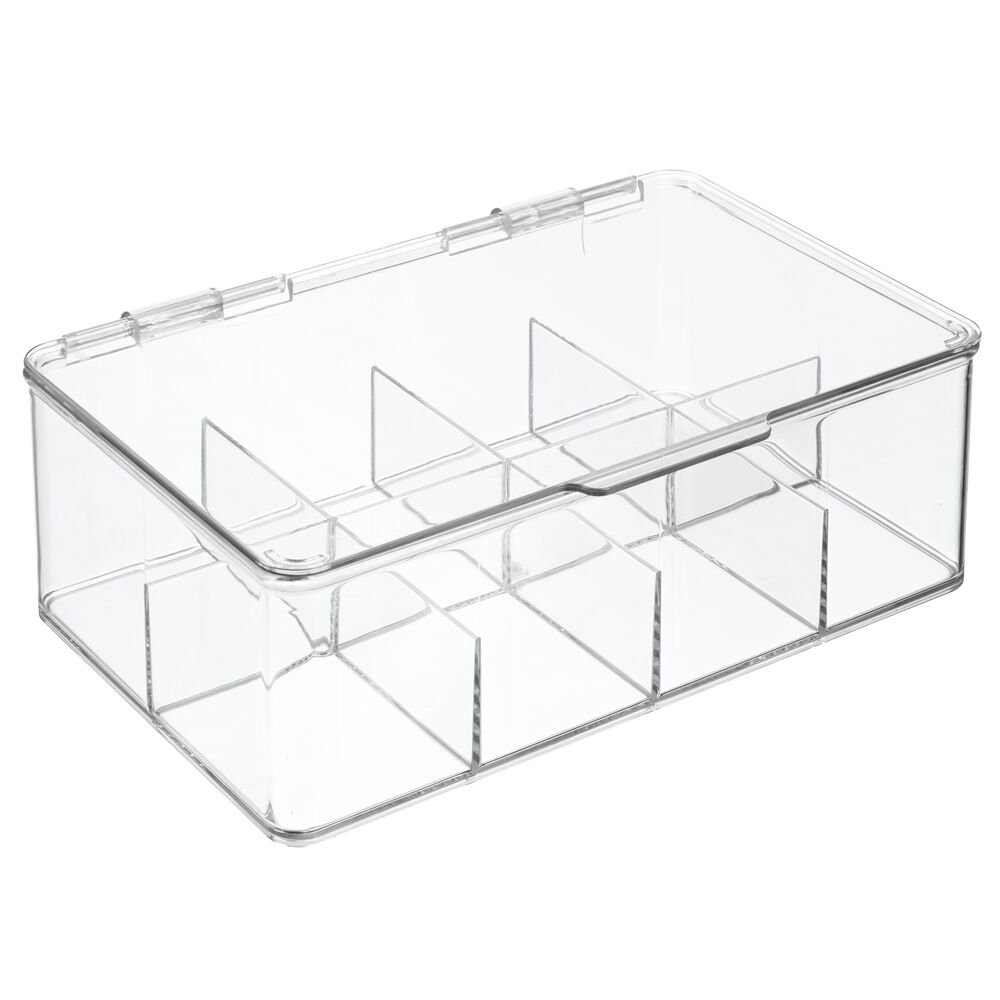 mDesign Stackable Plastic Tea Bag Organizer Kitchen Storage Box