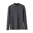 thumbnail image 1 of SROBPTY Longues Chemises à Manches pour Femmes, Mode Décontractée Col Rond Construction Interne Chemise Couleur Unie Manches Longues Gris, L, 1 of 3