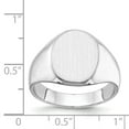 thumbnail image 3 of Real 14kt White Gold 15.0x11.5mm Closed Back Men's Signet Ring Size: 10; for Adults and Teens; for Women and Men, 3 of 5